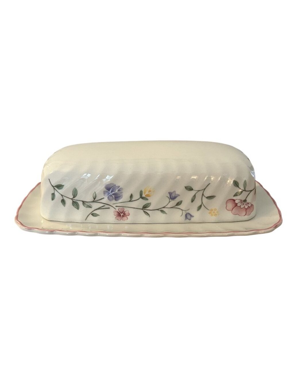 Johnson Brothers "Summer Chintz" Covered Butter Dish Vintage England 1980s Flora